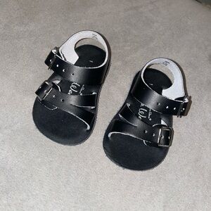 Salt Water Sandals by Hoy Black Kids Double-Buckle Sandals